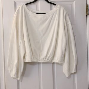 We the free - boat neck puff sleeve